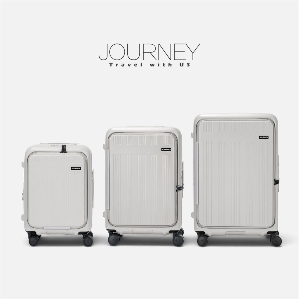 最新JOURNEY J11 EXP Hinomoto Japan Luggage 前開+中開+擴展+日本剎車(雲朵白色）￼